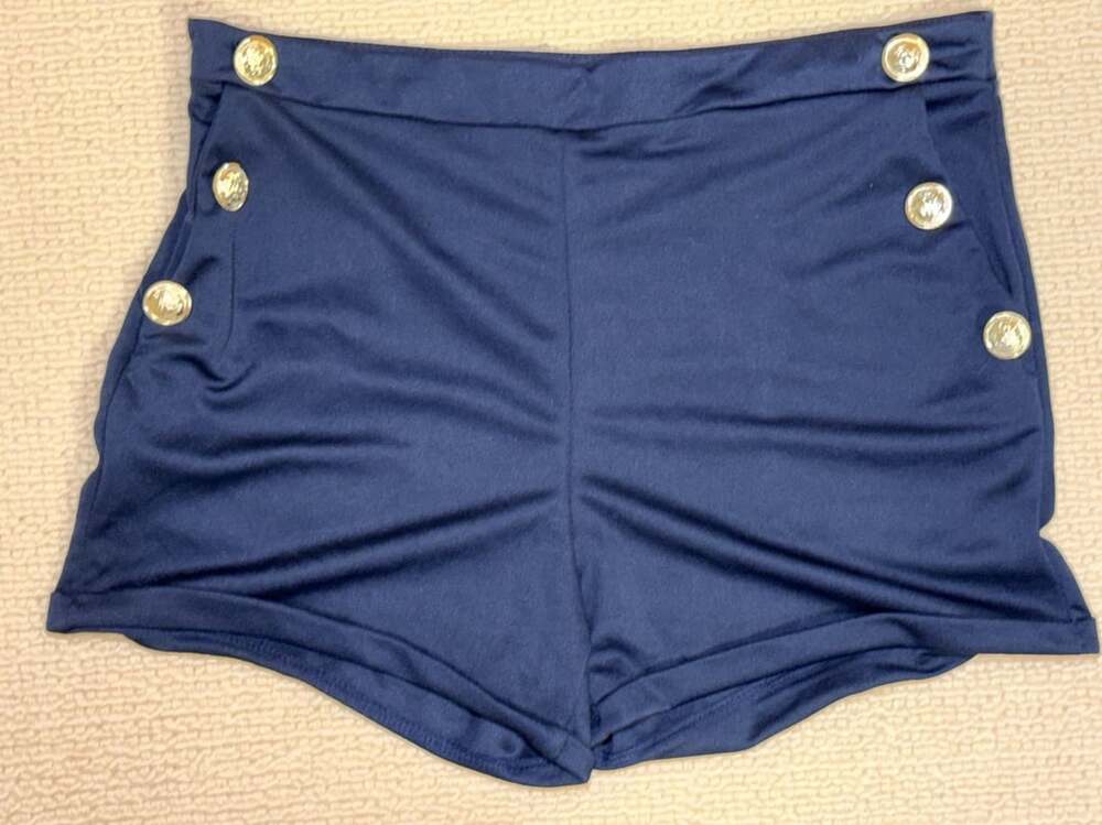 Rachel Zoe Navy Blue Skort Gold Buttons